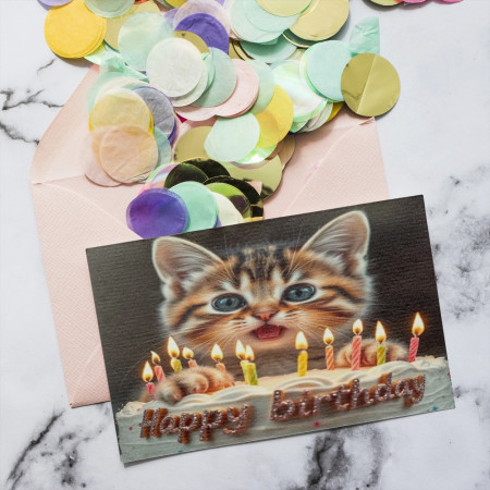 Geburtstagskarte, Happy Birthday card , süße Katze, digital download, svg, jpg, png