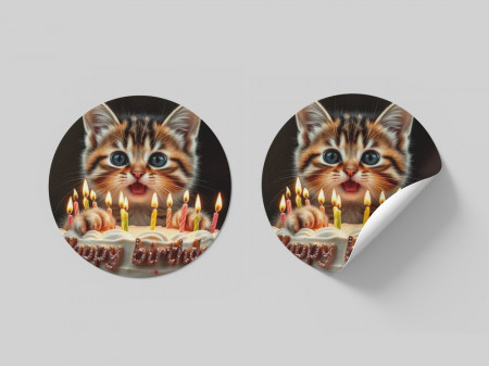 Geburtstagskarte, Happy Birthday card , süße Katze, digital download, svg, jpg, png